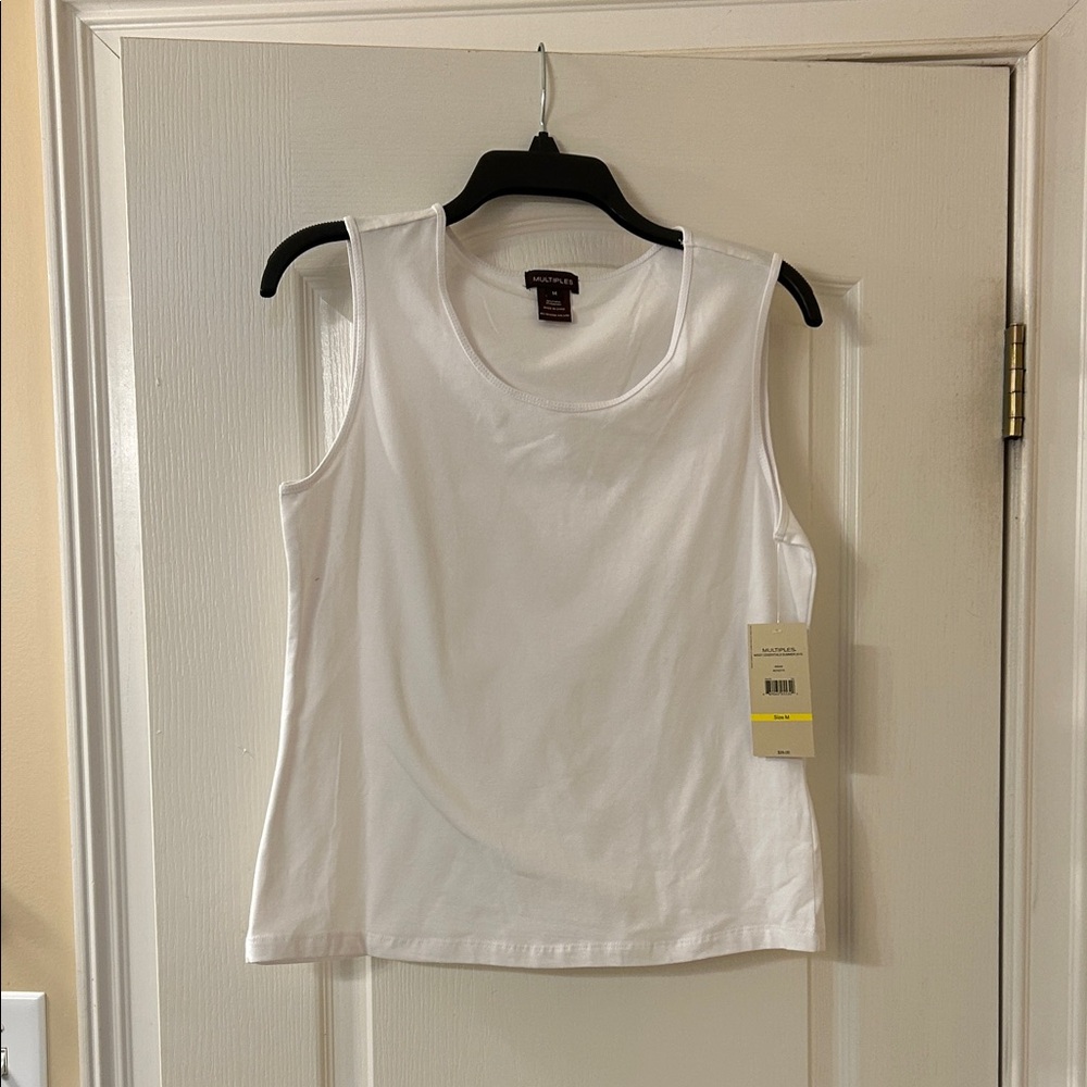 Multiples White Sleeveless Tank Top